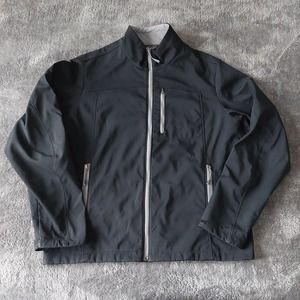 Eddie Bauer Softshell Zip Up Jacket Black Mens Large Pre-Owned
